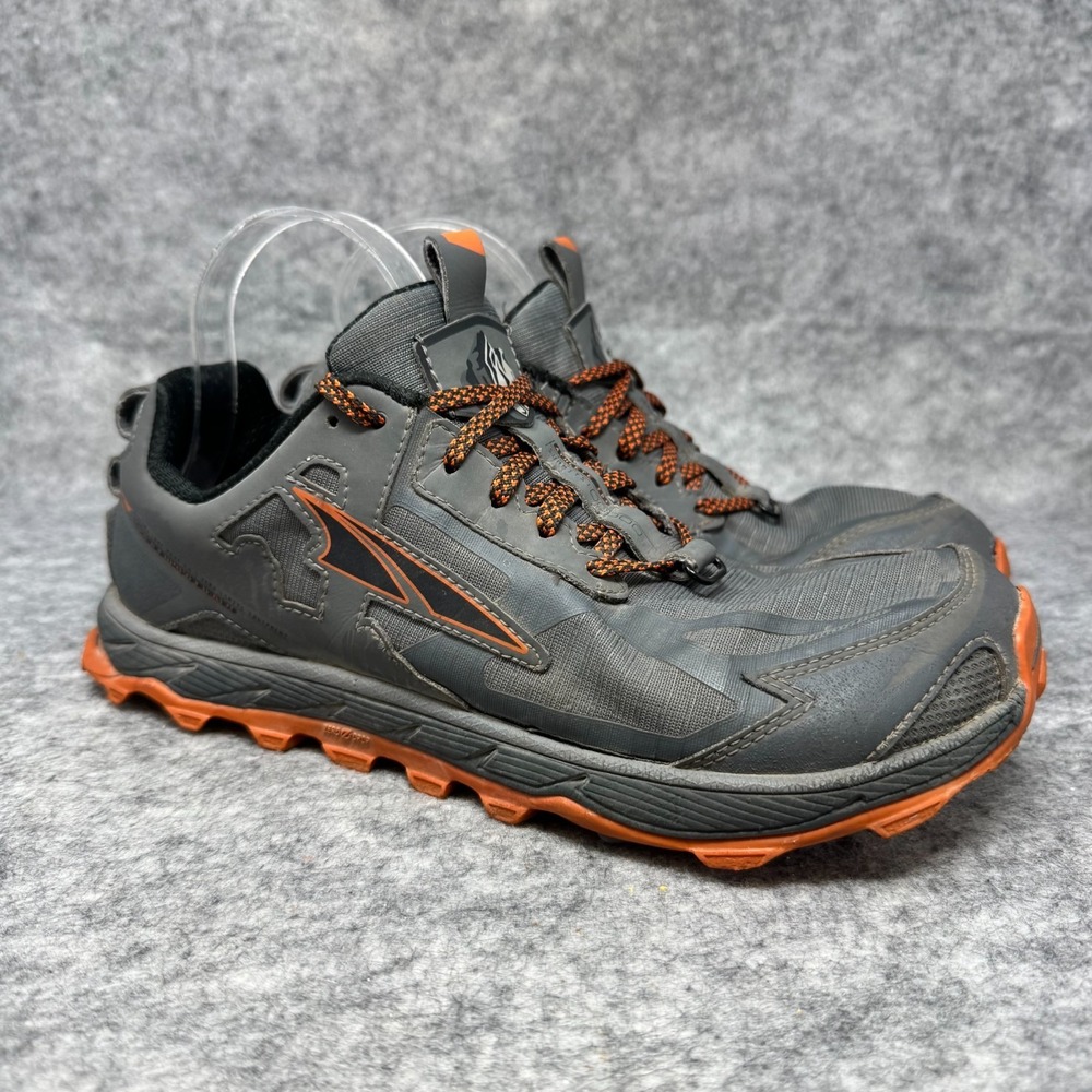 Altra Lone Peak Running Shoes 4.5 Mens Size 9 Grey Orange Trail Hiking Sneakers